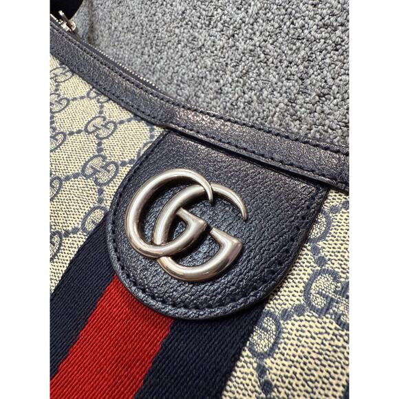 Gucci Ophidia Medium Shoulder Bag in Blue - Picture 5 of 9